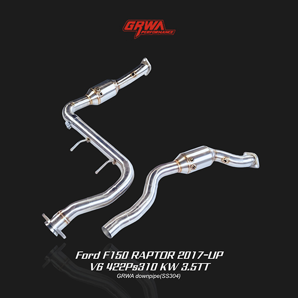 Precision-built downpipe enhances turbo spool, power, and exhaust tone for Ford F150 3.5TT.